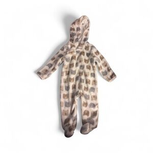Baby Gear Tan and Brown Animal Print Footie